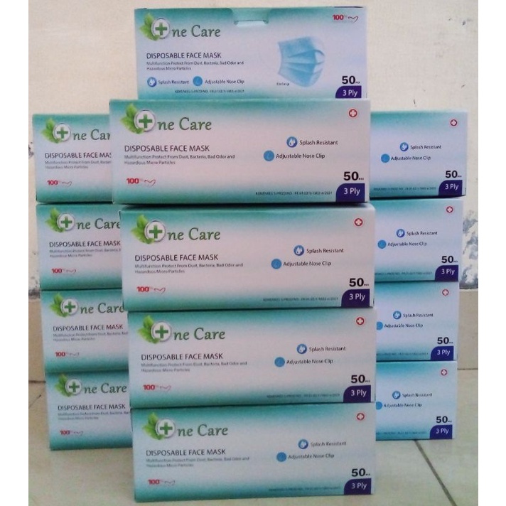Jual Masker Onecare 3 ply warna putih earloop | Shopee Indonesia