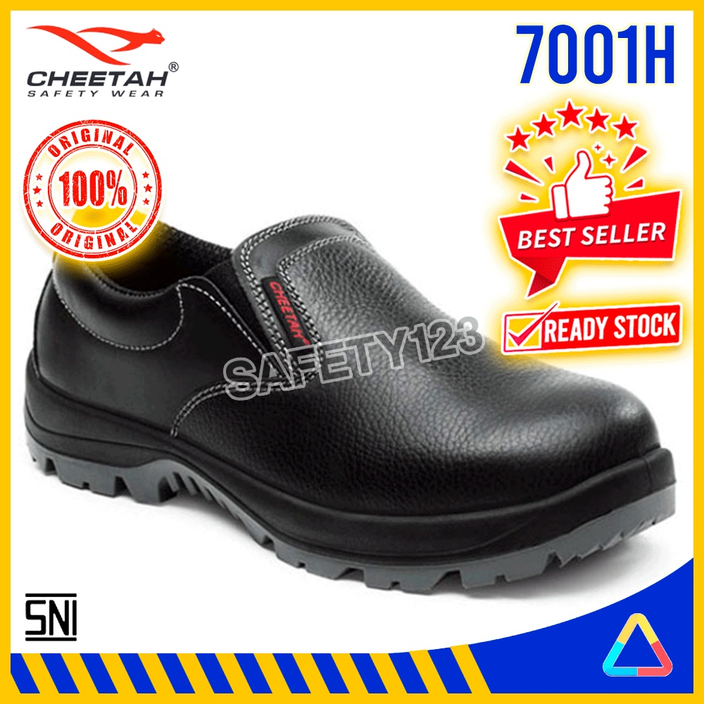 Jual Cheetah 7001H Sepatu Safety Shoes 7001 H Hitam Black Proyek Pabrik
