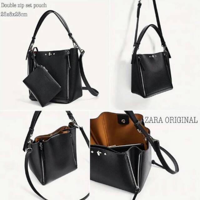 Zara double best sale zip bag