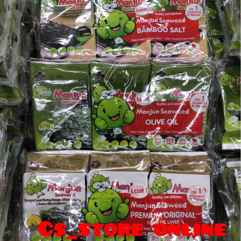 Jual Manjun Seaweed Rumput Laut 3 x 4 gr - All Varian | Shopee Indonesia