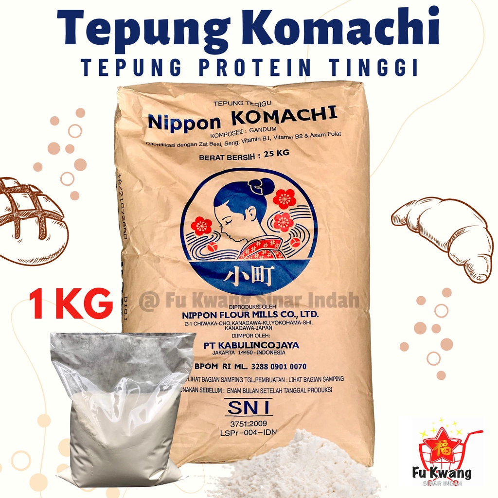 Jual Tepung Nippon Komachi Gandum Wheat Flour Roti Protein Tinggi 1 KG ...