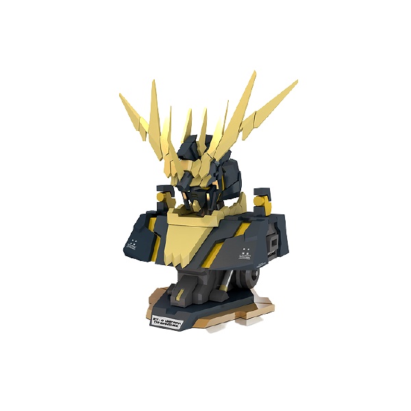Jual DIY Papercraft Kertas Pola Gundam Head Banshee Black Color 25cm ...