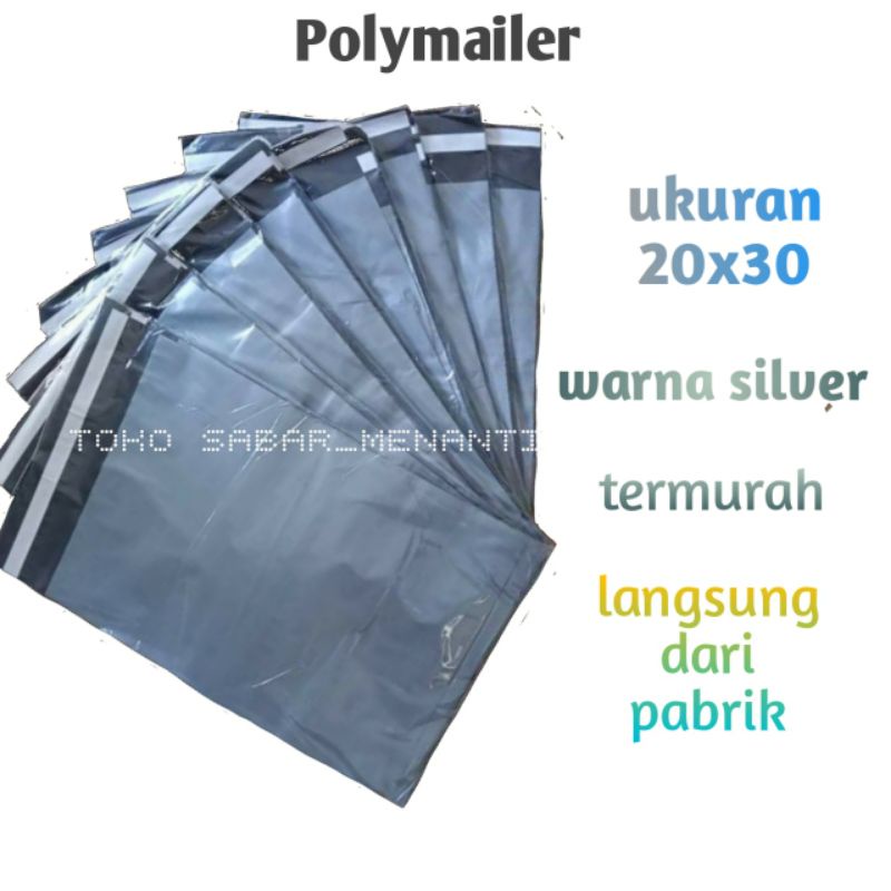 Jual Plastik Polymailer 20x30 Silver Plastik Packing Amplop Lem Plastik Lem Plastik Olshop Lem 4050