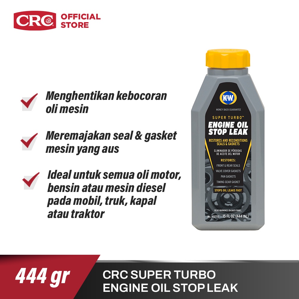 Jual CRC 402715x6 K&W Super Turbo Engine Oil Stop Leak, 15 FL OZ