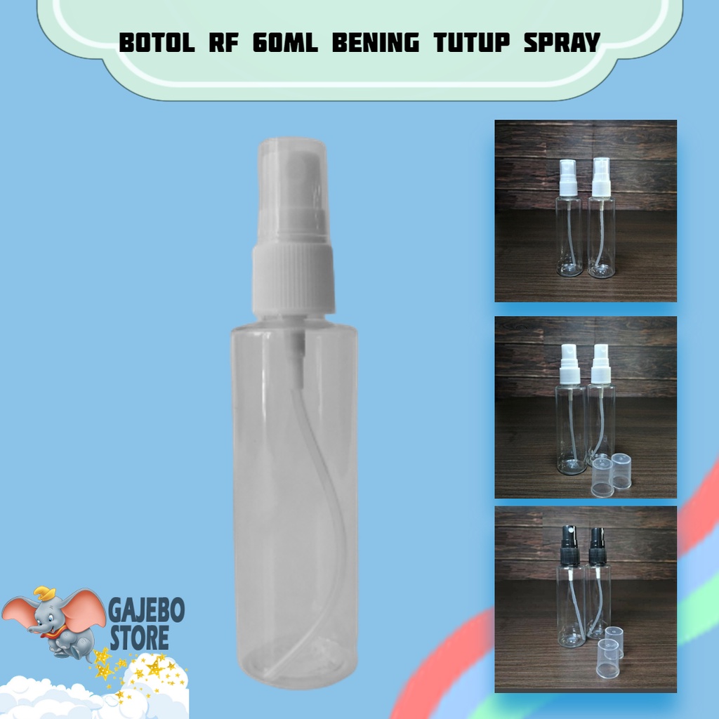 Jual BOTOL RF 60ML BENING TUTUP SPRAY / BOTOL SPRAY 60ML RF CLEAR BOTOL ...