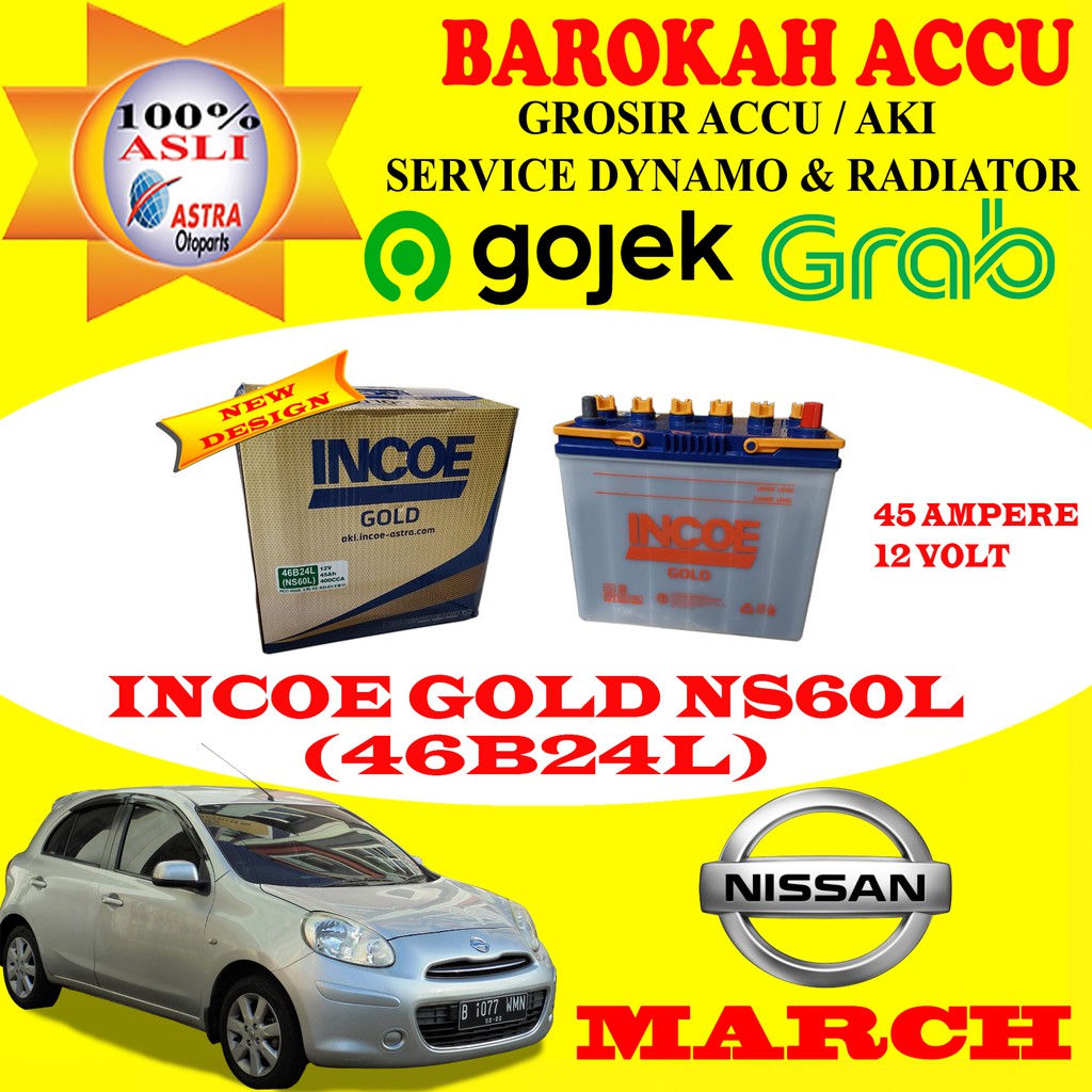 Jual Aki Mobil Nissan March Incoe Gold Ns L B L Ah Astra Otoparts Shopee Indonesia