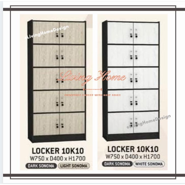 Jual Locker Lemari Kantor 10 Pintu Laci Kerja Karyawan Kayu Kuat ...