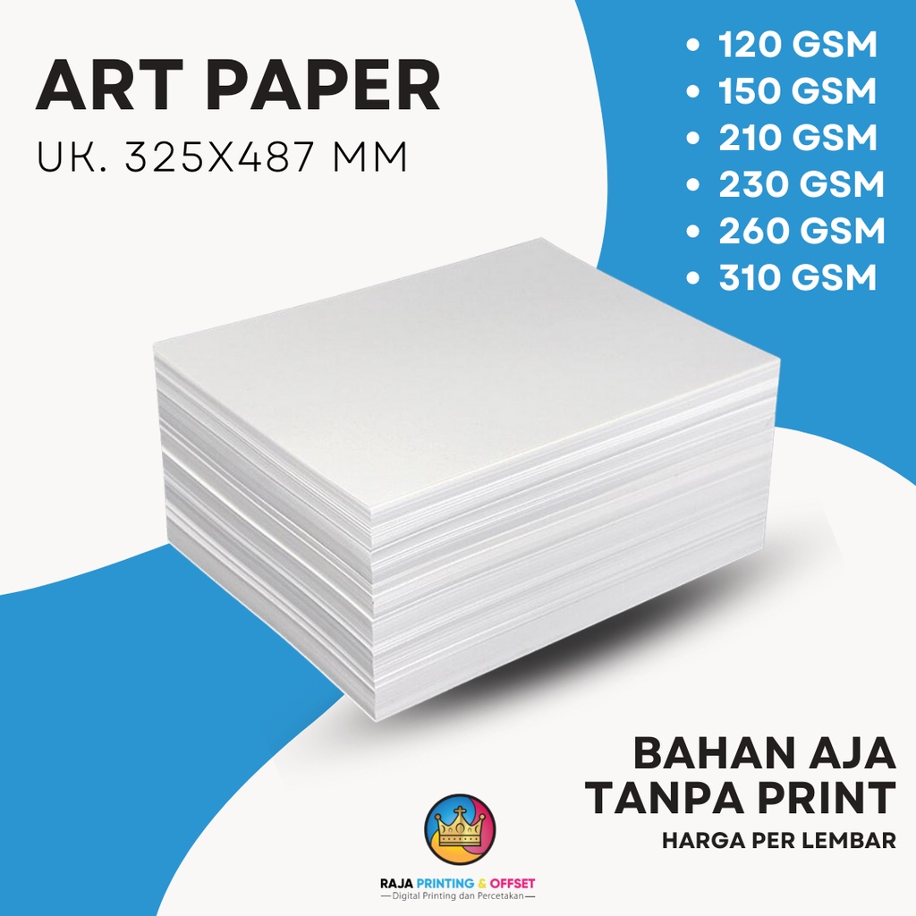 Jual KERTAS BAHAN A3+ ART PAPER 120150 210 230 260 310 GSM Uk. 325x487