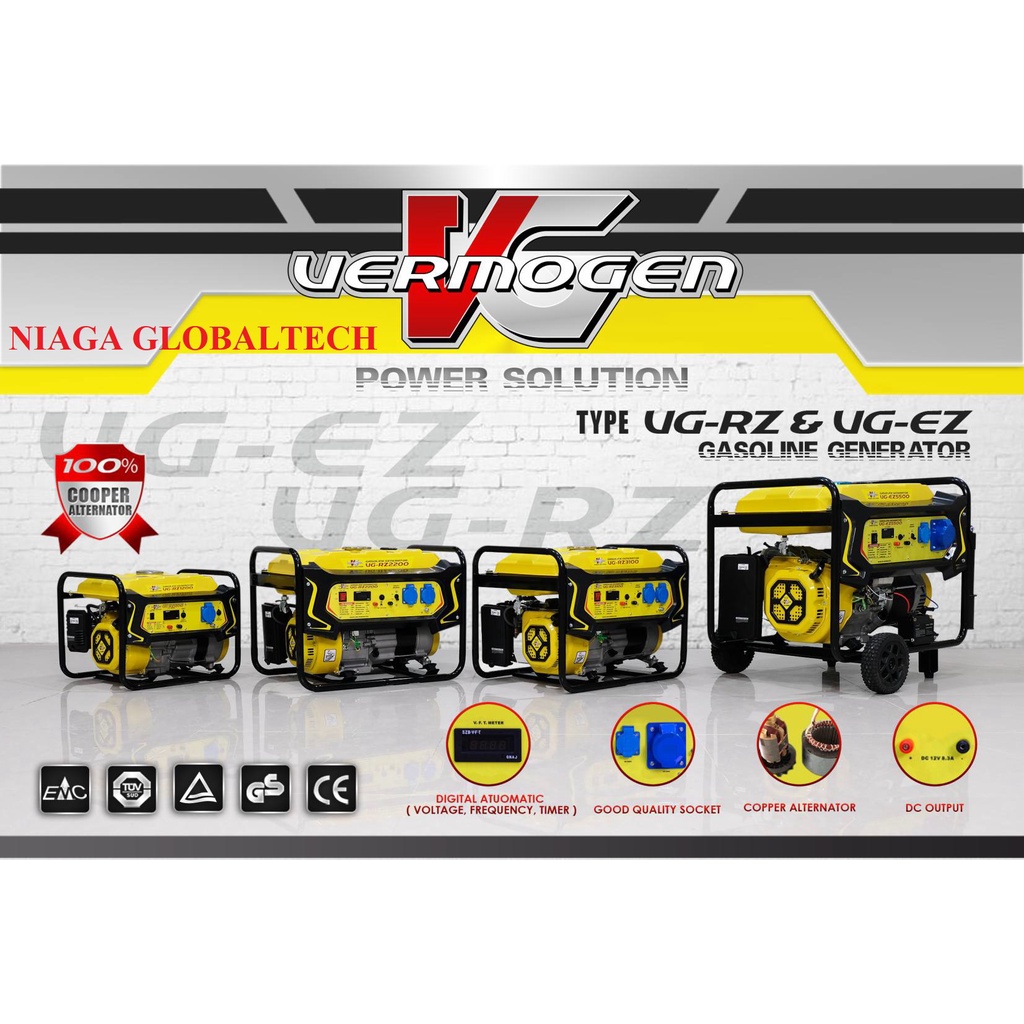 Jual Vermogen Rz Gasoline Generator W V Genset W Vermogen Shopee Indonesia