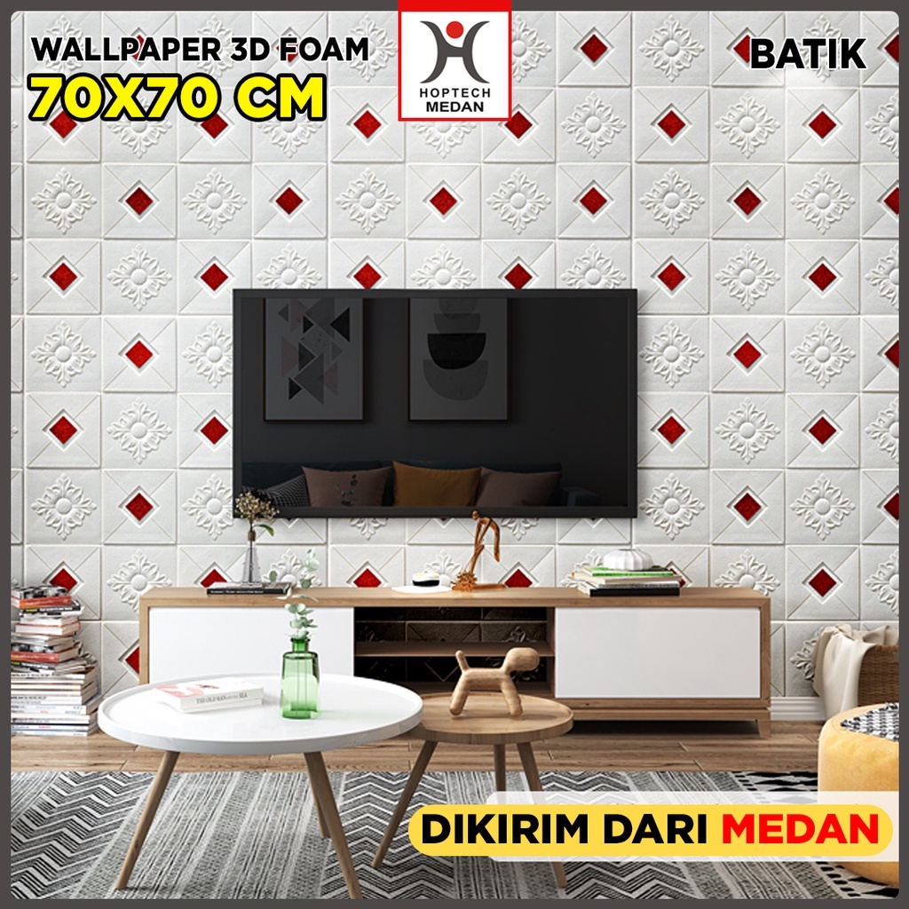 Jual Wallpaper 3d Foam Motif Batik Wallsticker 70x70cm Murah Shopee Indonesia 8197