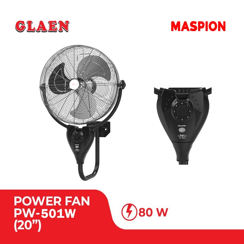 Jual Power Fan Maspion 20 inch PW-501W | Industrial Fan Maspion | Wall ...