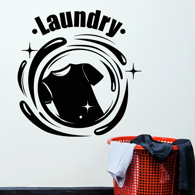Jual Stiker Dinding Laundry Clothes Wall Decal Dry Cleaning Service