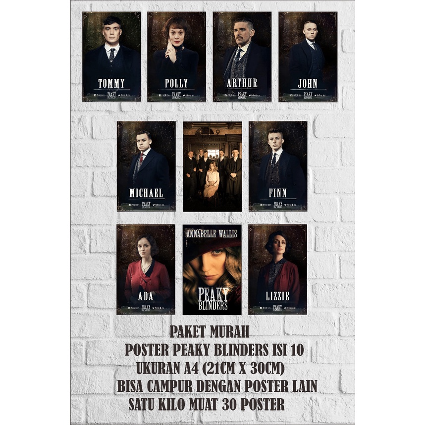 Jual PAKET MURAH POSTER PEAKY BLINDERS UKURAN BESAR A3+ (BISA CUSTOM ...
