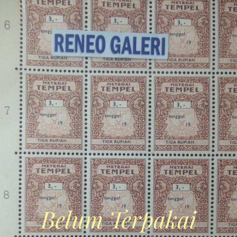 Jual Potong Materai Tempel Rp Rupiah Tahun Matrai Lama