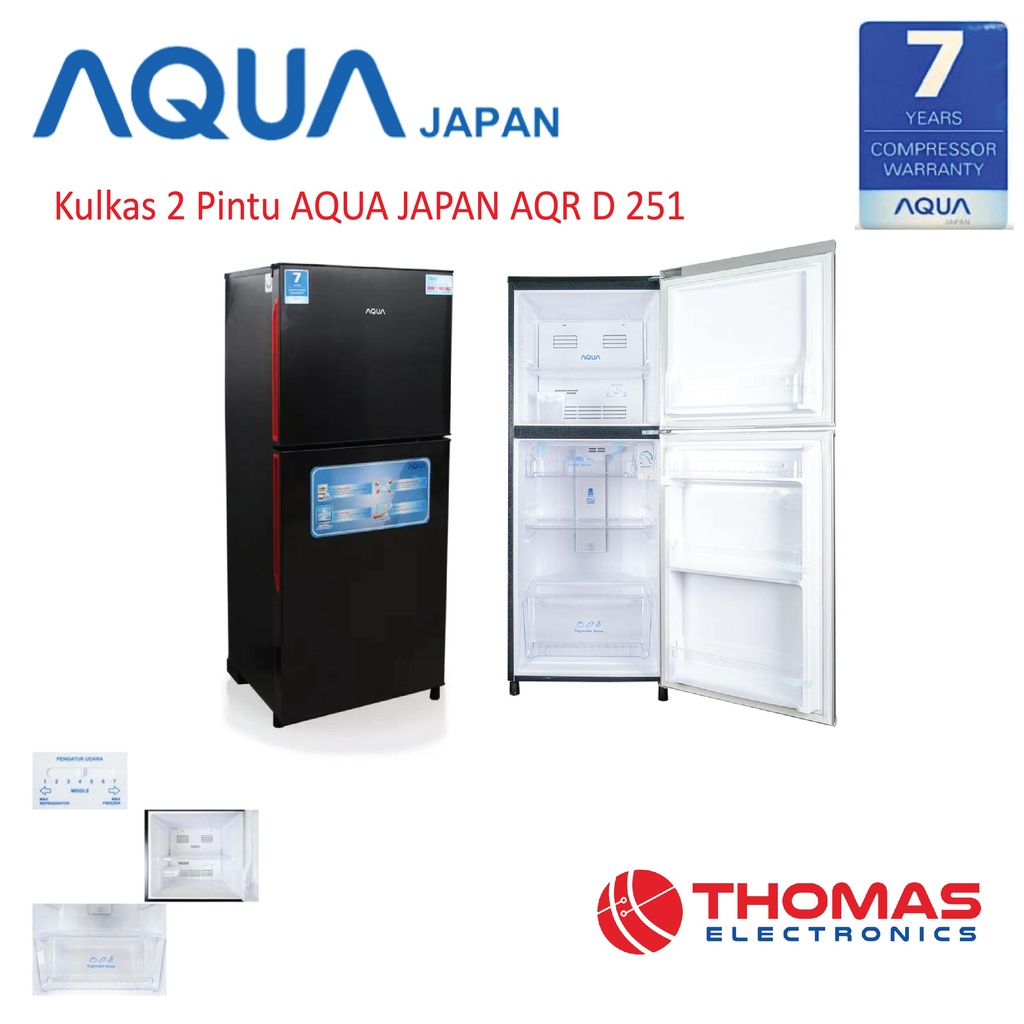 Jual Kulkas Lemari Es 2 Pintu AQUA JAPAN AQR D 251 Kulkas Dua Pintu