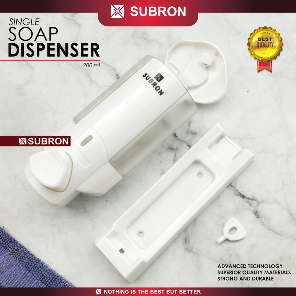 Jual SUBRON Soap Dispenser Single Tempat Sabun Cair Plastik 200ml ...