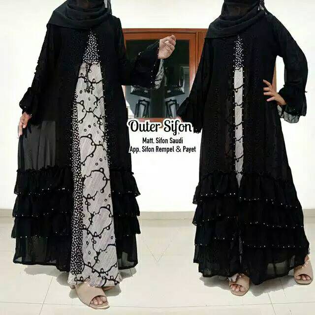 gamis hitam mewah
