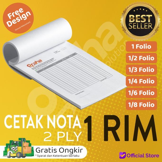 Jual Cetak Nota Kwitansi Bon Nota 1 Rim 2 Ply Rangkap Shopee