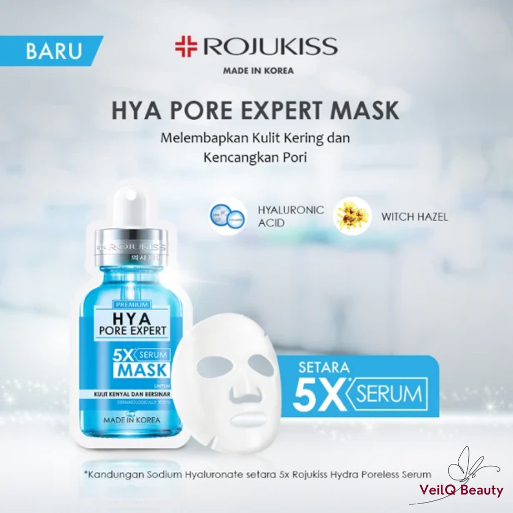 Jual Rojukiss Pore Expert 5X Serum Sheet Mask 25mL Acne Gluta Hya White ...
