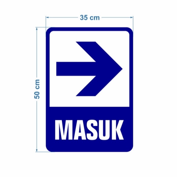 Jual Sign In Label Rambu Masuk Keluar Acrylik Stiker Cuting & Timbul ...