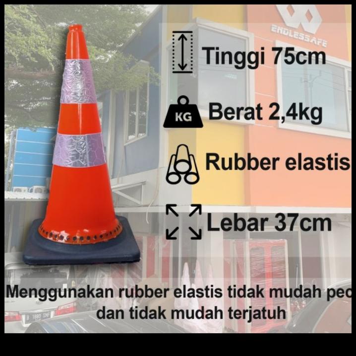 Jual Trafic Cone 75 Best Hitam/ Kerucut Lalu Lintas/ Kerucut Pembatas ...