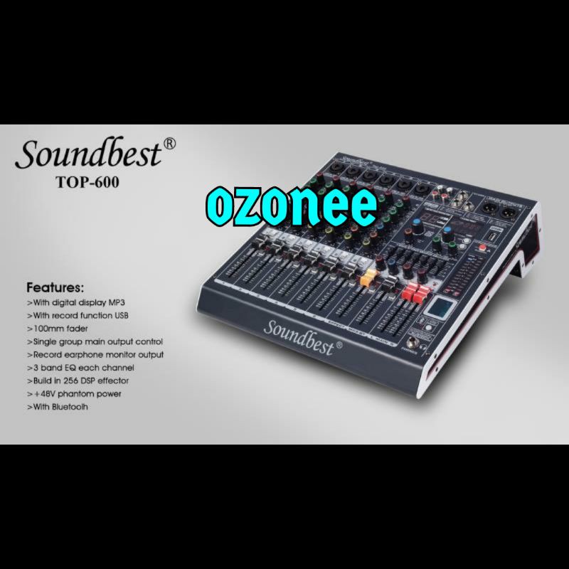 Jual MIXER SOUNDBEST TOP 600 ORIGINAL 6 CHANNEL BLUETOOTH USB RECORDING ...