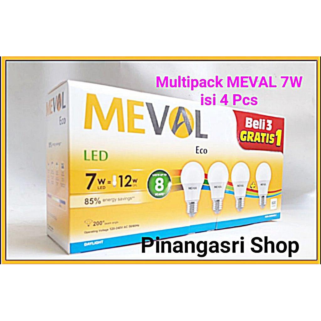 Jual Meval Lampu Led Paket Beli 3 Gratis 1 5w 7w 9w 11w 13w 15W Garansi ...