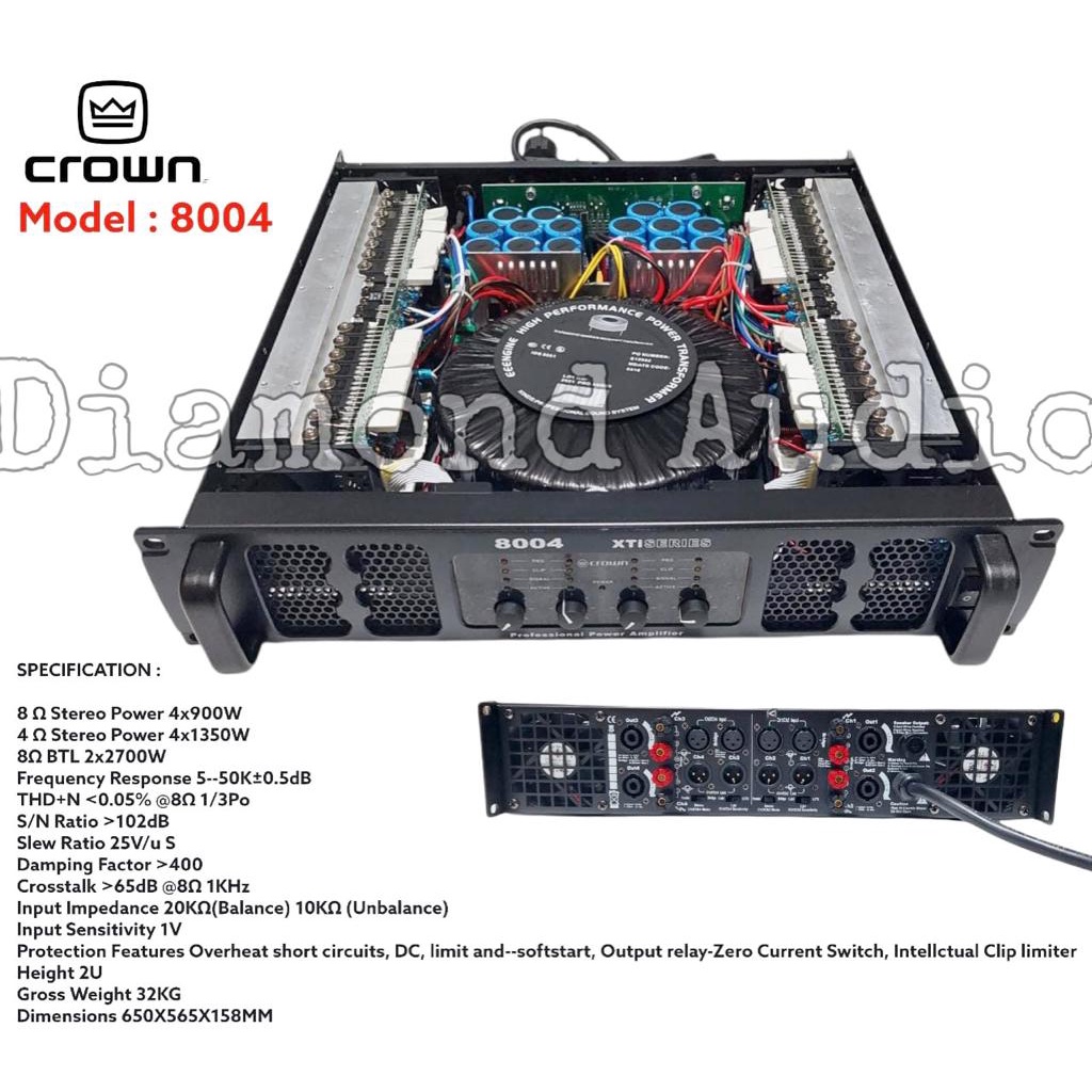 Jual Power Amplifier Crown8004 4Ch Original Ampli 800Watt Crowm 8004 ...