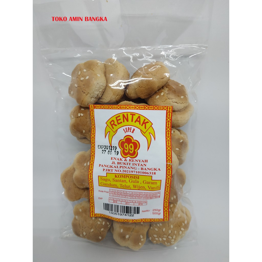 Jual KUE RENTAK KHAS BANGKA CAP 99 KECIL / SNACK/CEMILAN | Shopee Indonesia