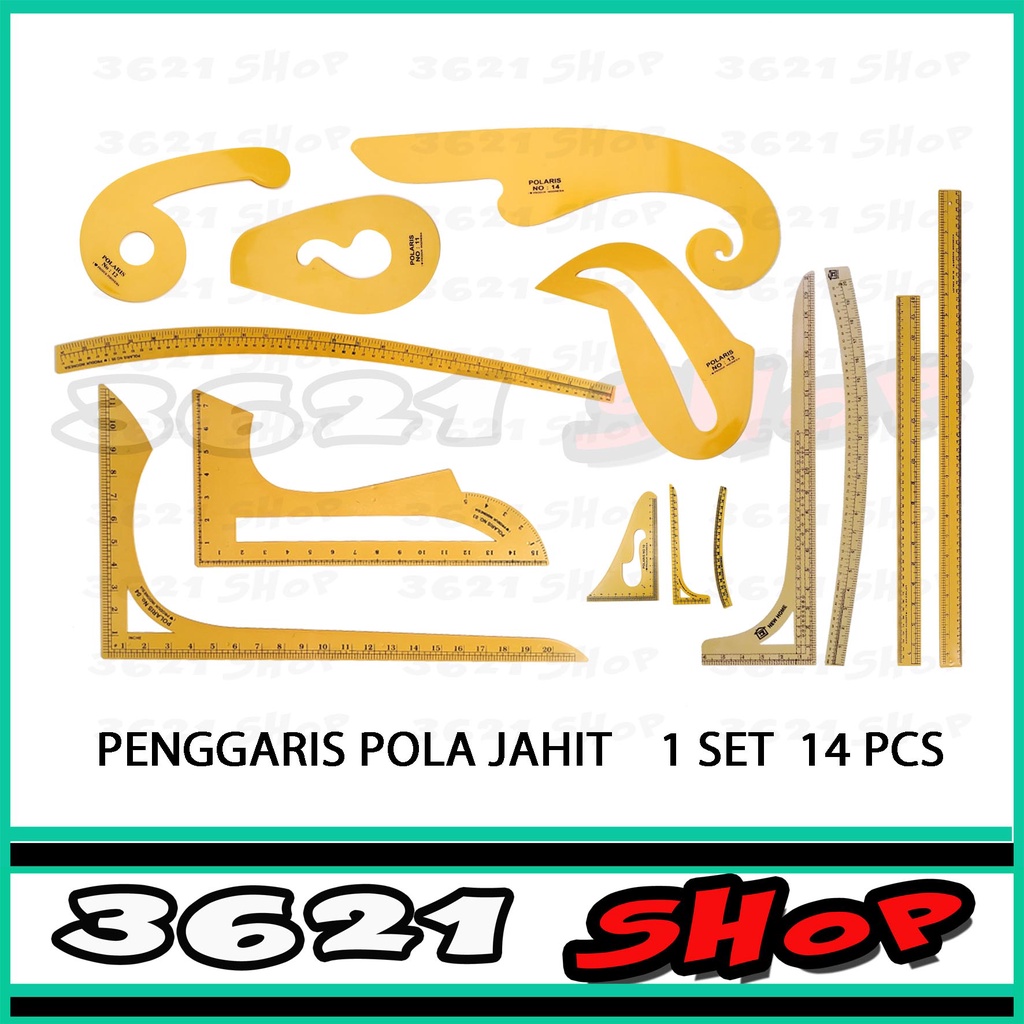 Jual Penggaris Pola Jahit Set Isi 14 Penggaris Komplit Penggaris 1set