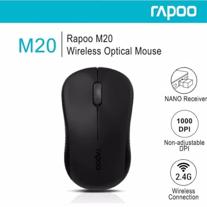 Jual RAPOO Mouse Wireless M20 Black | Shopee Indonesia