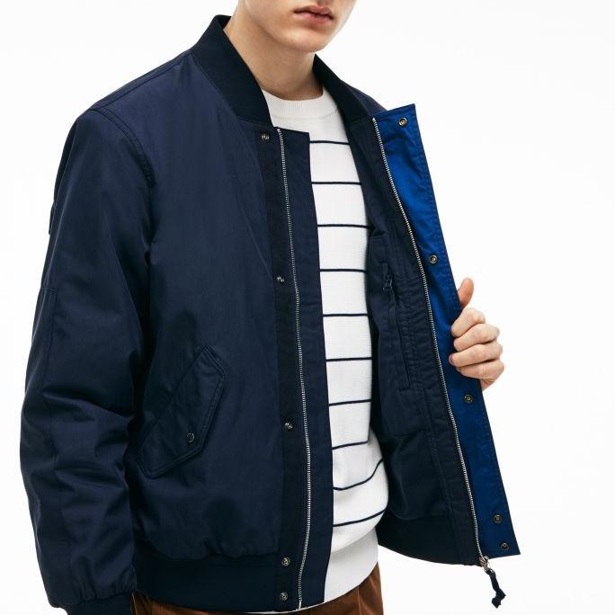 Jual lacoste mens bomber jacket BH3942 navy Shopee Indonesia