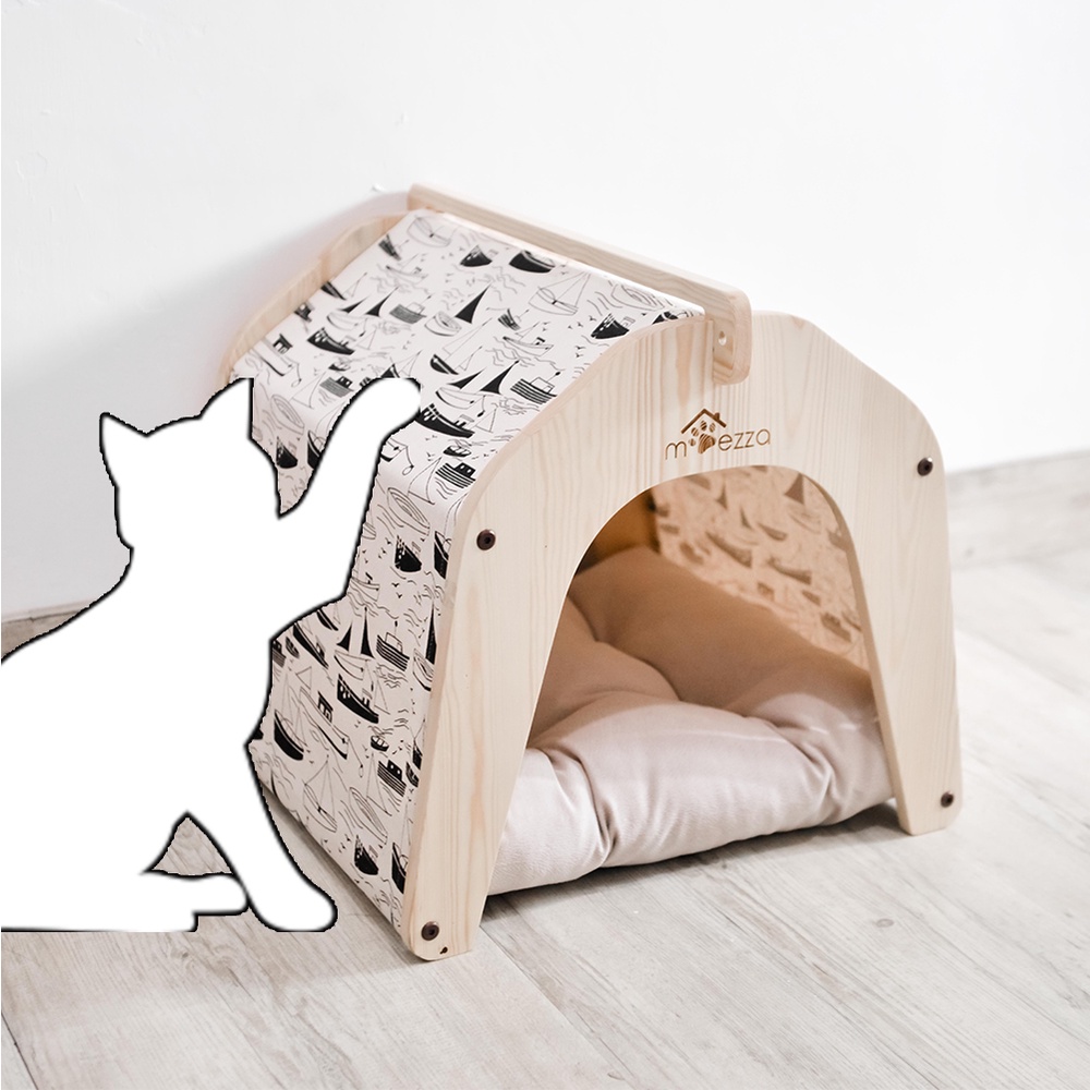 Jual RUMAH KUCING KANDANG KUCING PETHOUSE TEMPAT TIDUR KUCING (HONAI