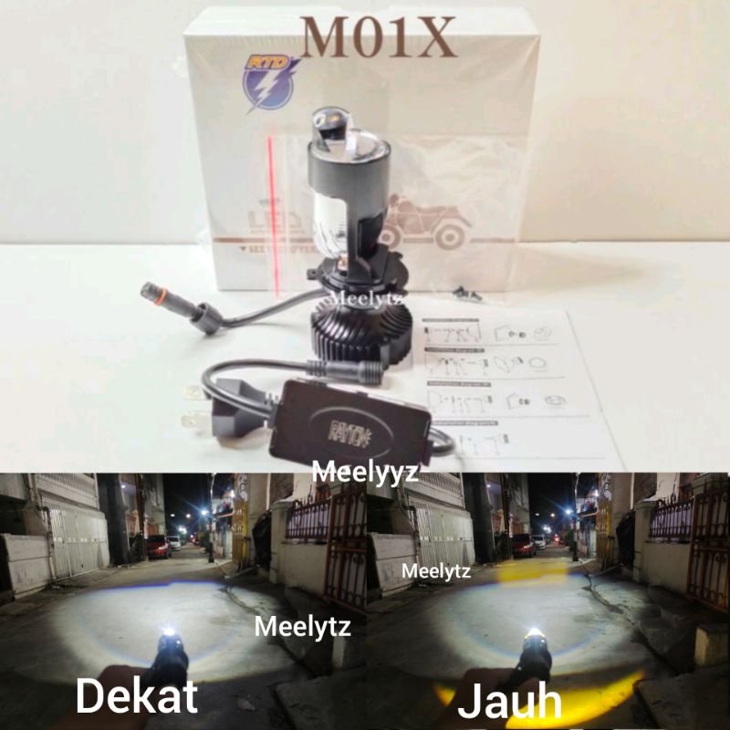 Jual Lampu utama LED RTD M01X mini projector H4 cut off putihkuning