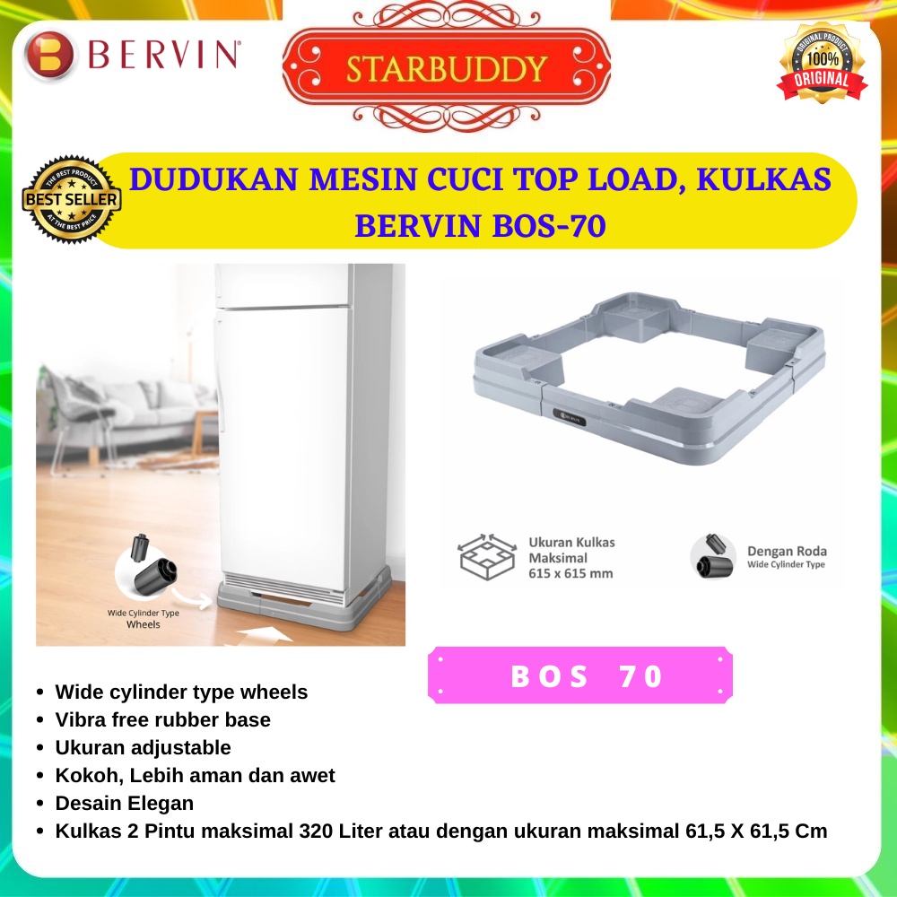 Jual BERVIN BOS70 DUDUKAN KULKAS, MESIN CUCI TOP LOADING | Shopee Indonesia