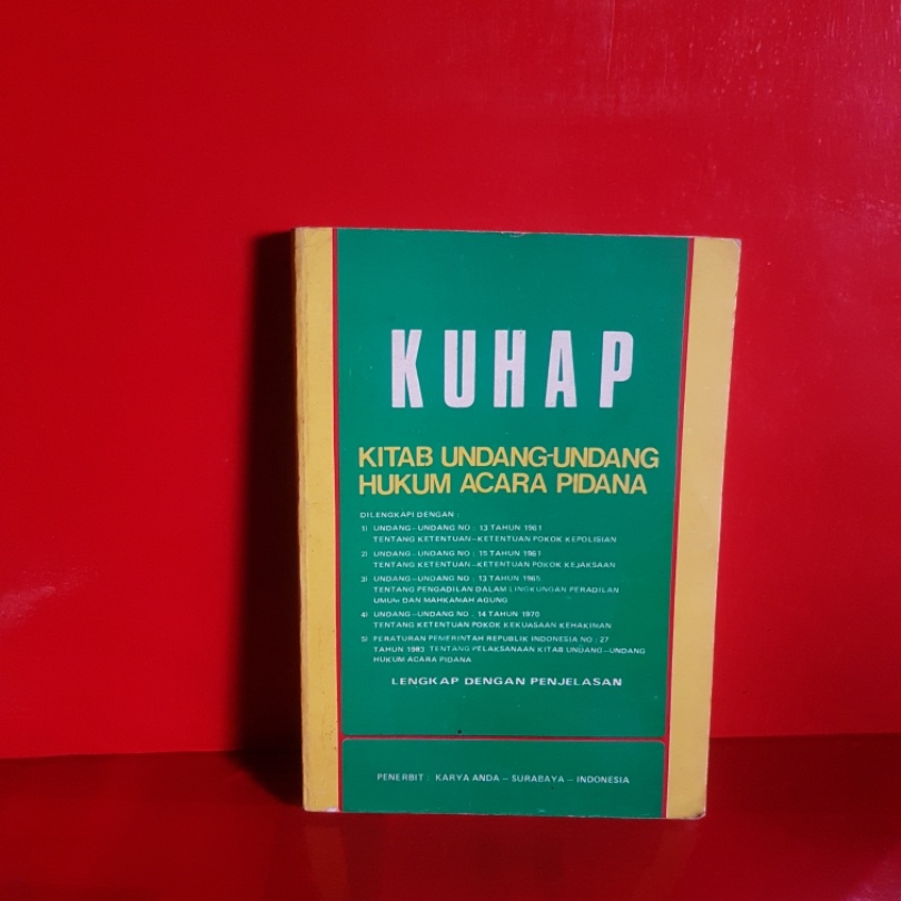 Jual ORIGINAL KUHAP KITAB UNDANG UNDANG HUKUM ACARA PIDANA LENGKAP ...