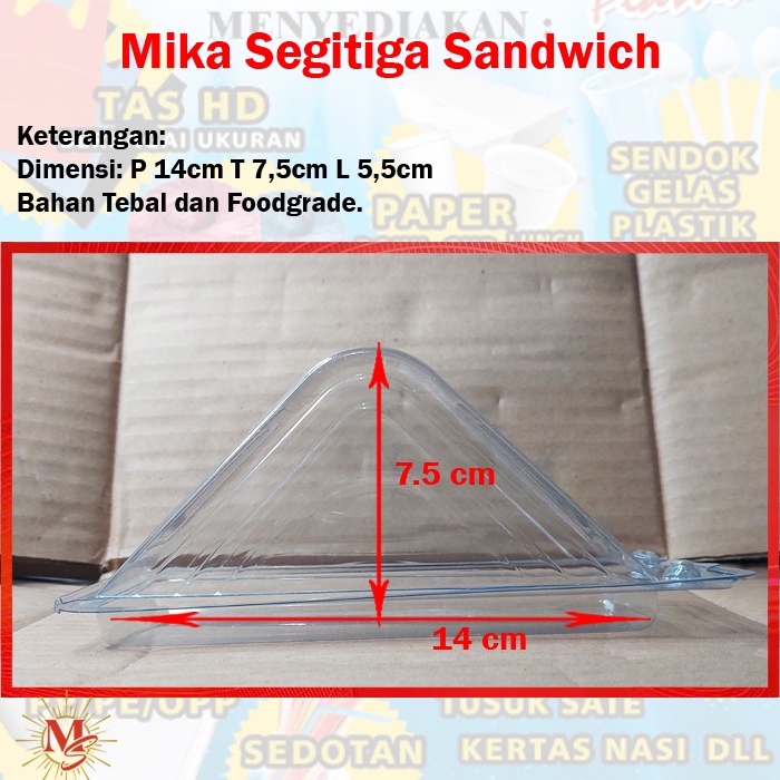 Jual Mika Sandwich / Roti Tawar / Segitiga / Tray Segitiga Plastik ...