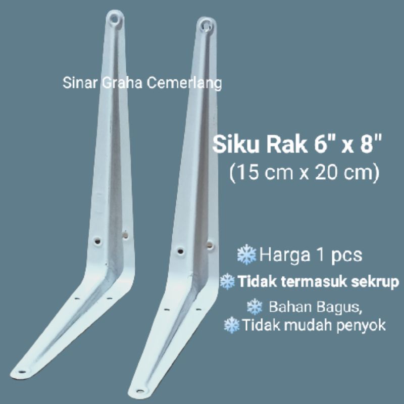 Jual Siku Rak Besi Siku L 6x8 inci (15 cm x 20 cm) | Siku Ambalan ...