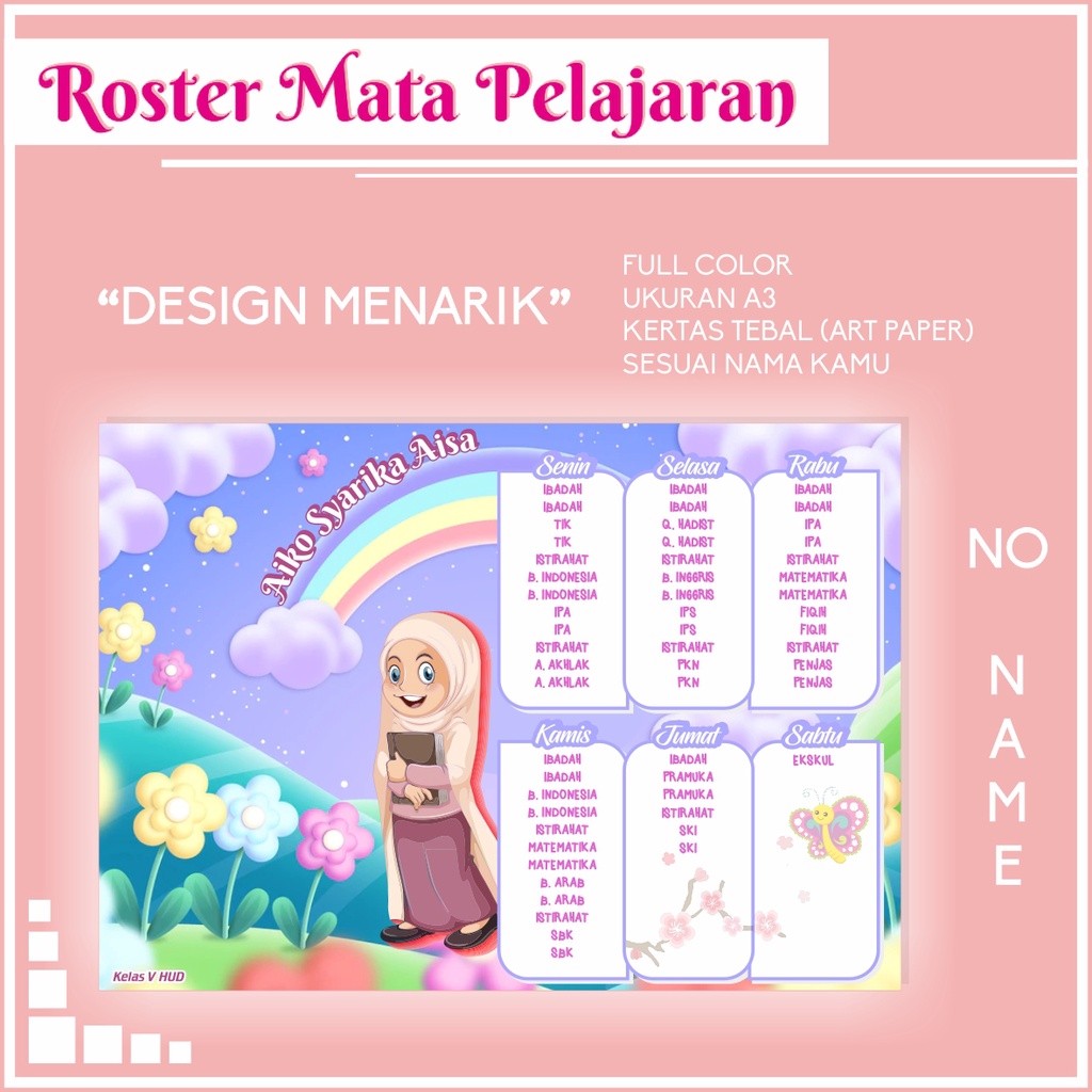 Jual Roster Pelajaran _RTP04 | Shopee Indonesia