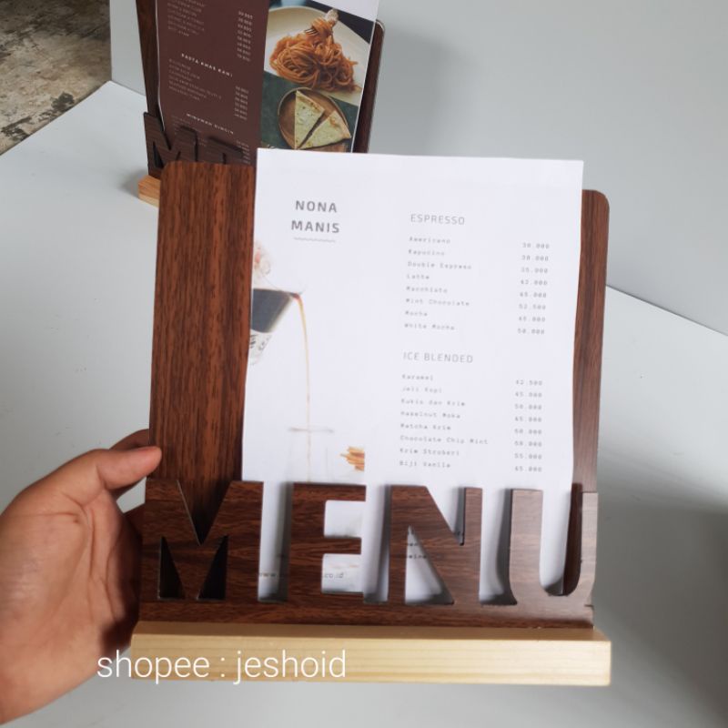 Jual STAND MENU MEJA CAFE RESTO ACP | Shopee Indonesia