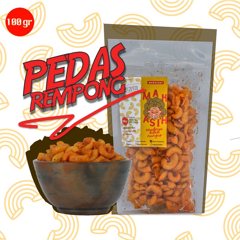 Jual Kemasan 100 gr Makaroni Mak Asih Camilan Enak Pedas Rempong ...