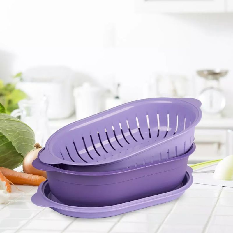 Jual Oval Server With Collander Tupperware | Shopee Indonesia