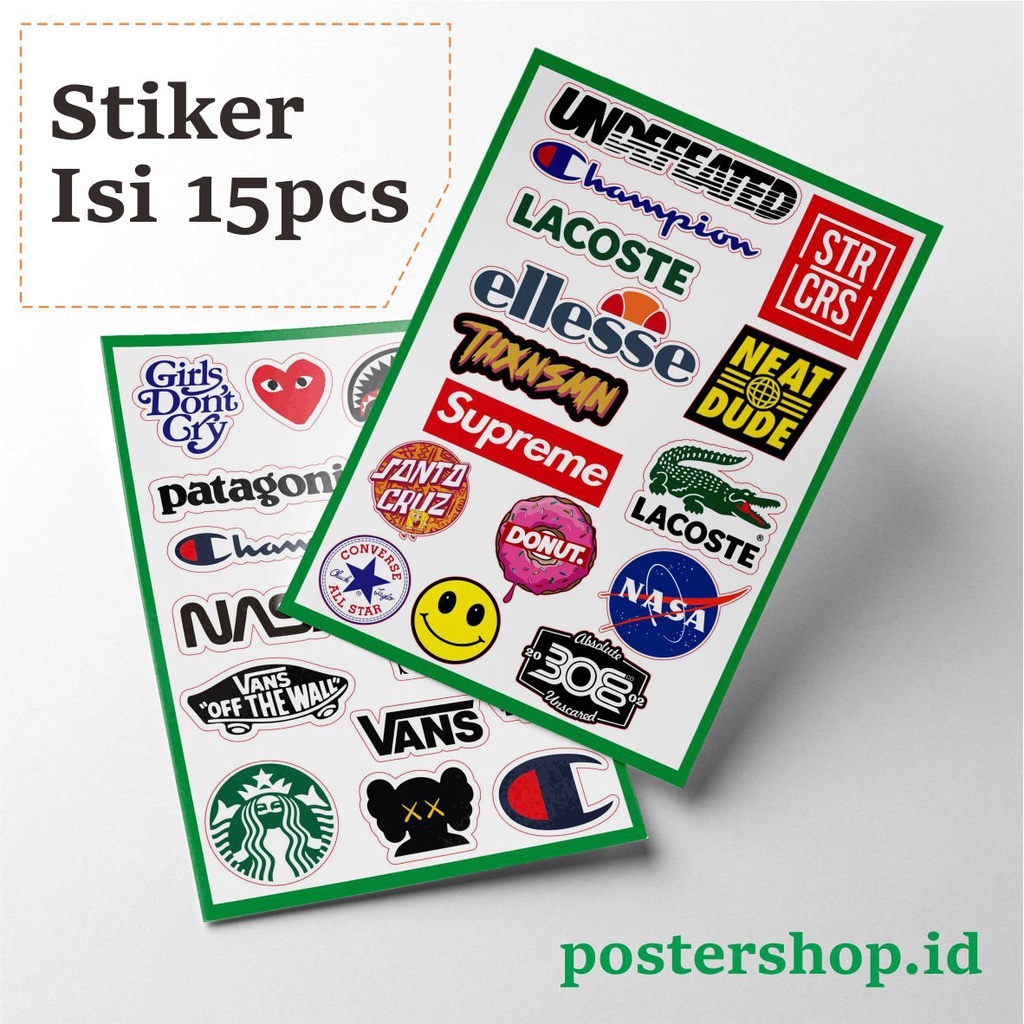 Jual [ISI 15PCS] Sticker Stiker Setiker Brand 2 Untuk Laptop | HP ...