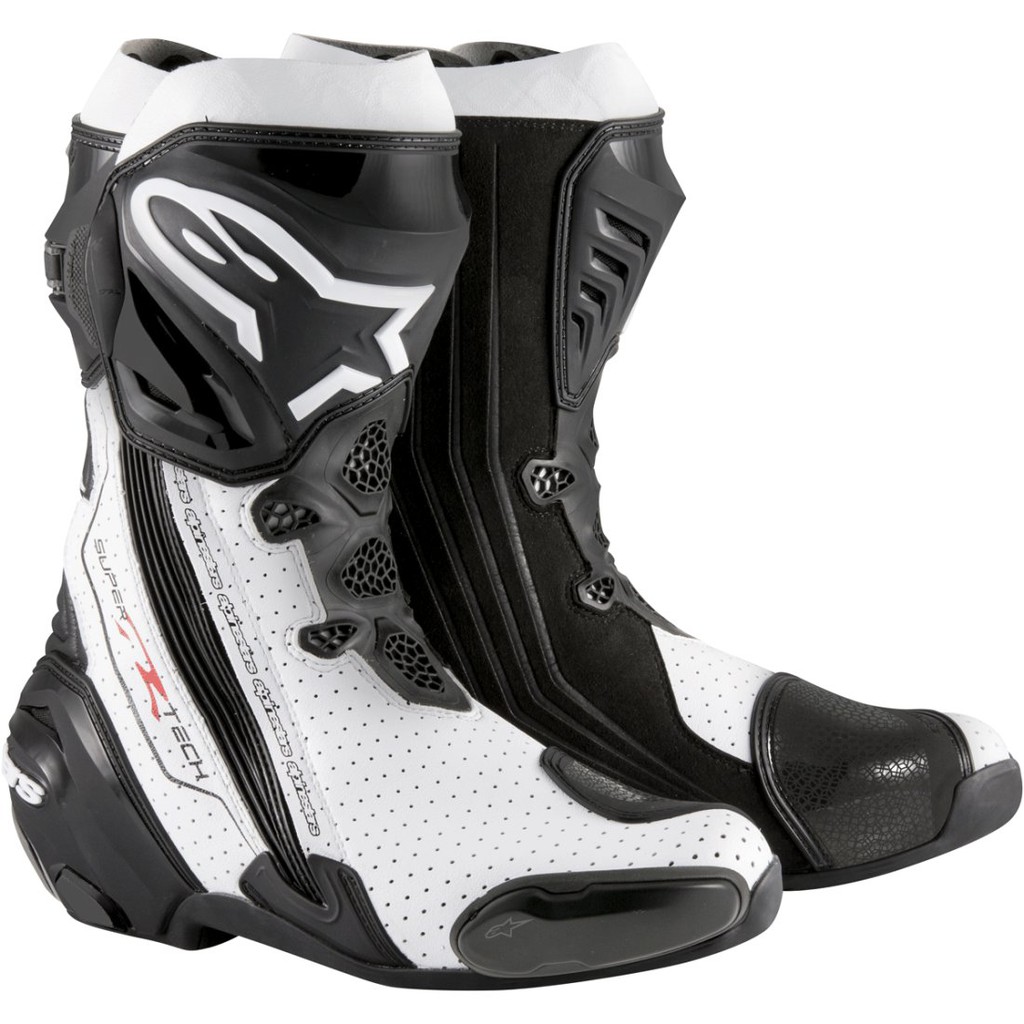 Jual Alpinestars Supertech R Boots - Black White Vented | Shopee Indonesia