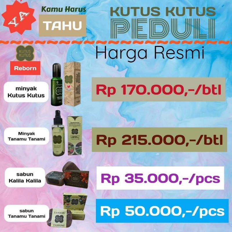 Jual Minyak Kutus Kutus Herbal Organic 100ml Kemasan Baru