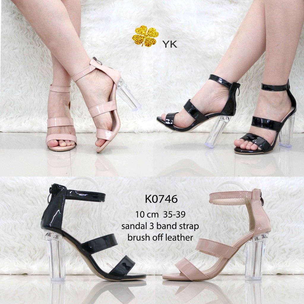 Jual YKshoes 0746 chunky heels 10cm 10 cm hak gemuk tahu sepatu wanita import kaca shoes ladiess fashion Shopee Indonesia
