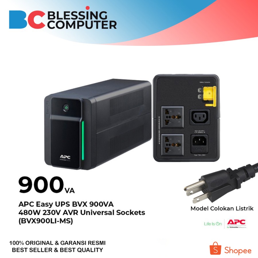 Jual UPS APC BVX 900VA 480W 230V AVR Universal Sockets (BVX900LI-MS ...