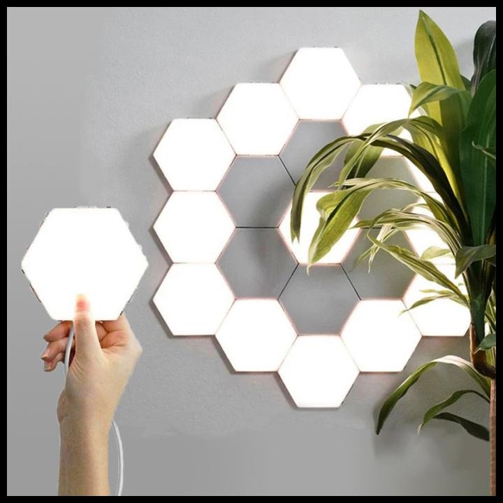 Jual Lampu Dekorasi Dinding Quantum Led Lamp Modular Hexagon Touch 3Pcs ...