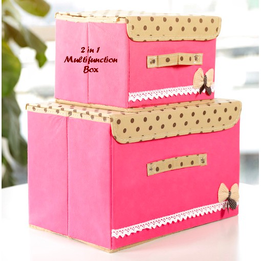 Jual PRODUK TERLARIS 2 in 1 Multifunction Box DARKPINK ( 1 set isi 2 ...