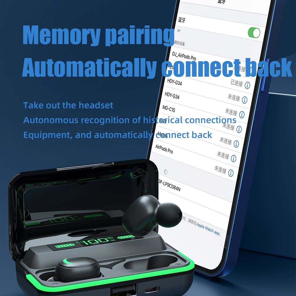OWIRE Headset Bluetooth TWS Earphone Ultra HD Audio Headset Wireless Earbud BT 5.1 with Charing BOX